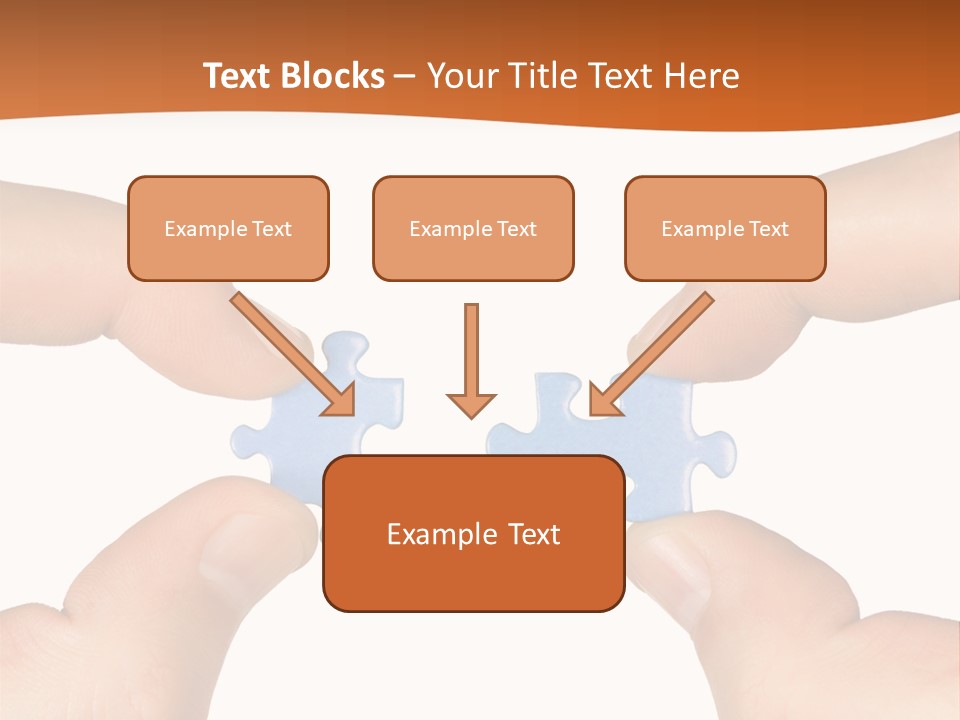 Hands And Puzzle, Isolated On White Background PowerPoint Template