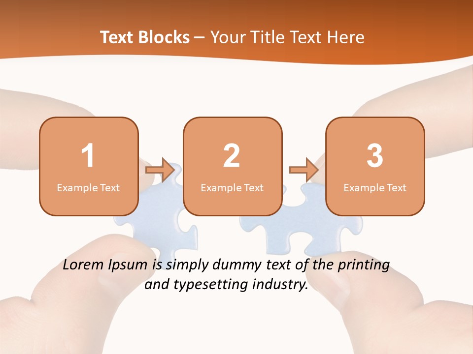 Hands And Puzzle, Isolated On White Background PowerPoint Template