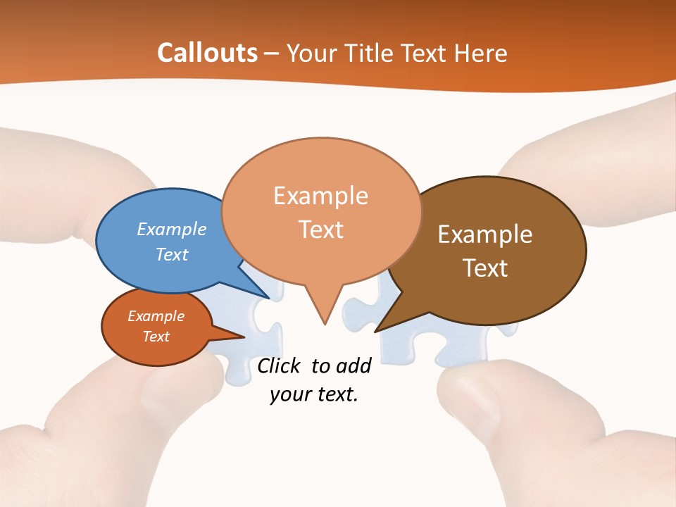 Hands And Puzzle, Isolated On White Background PowerPoint Template