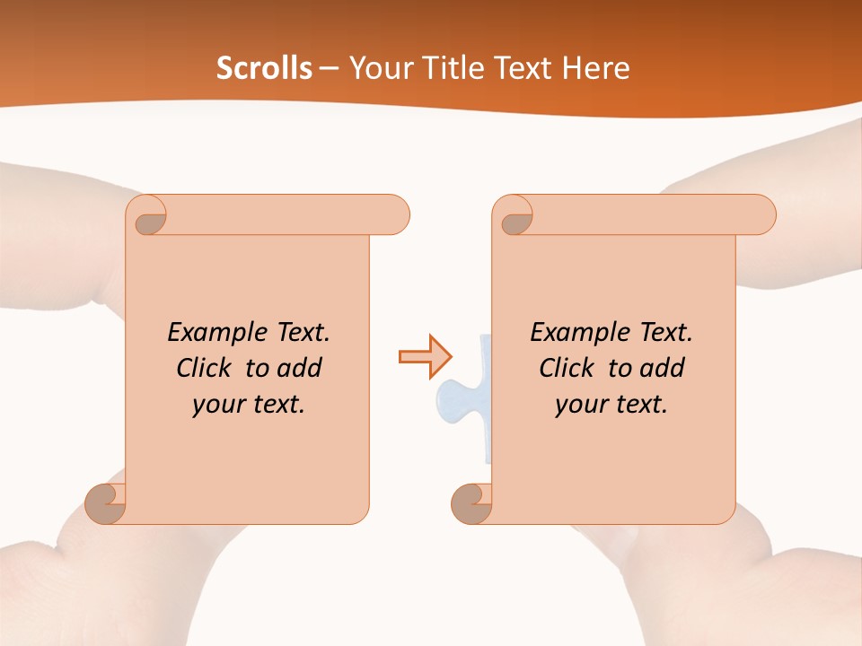 Hands And Puzzle, Isolated On White Background PowerPoint Template