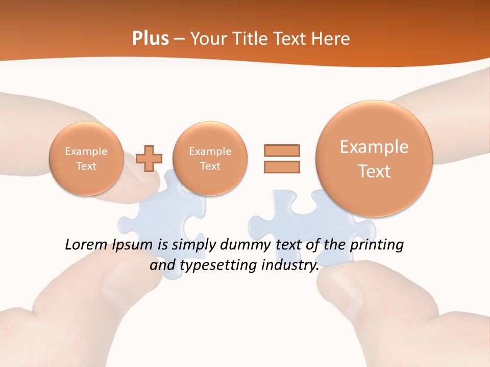 Hands And Puzzle, Isolated On White Background PowerPoint Template