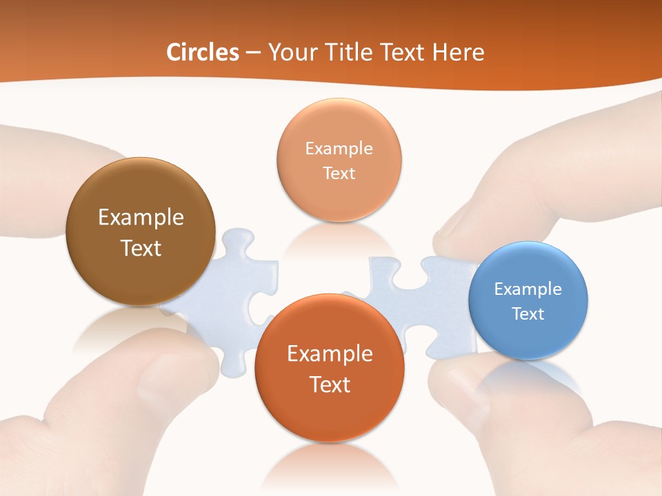 Hands And Puzzle, Isolated On White Background PowerPoint Template