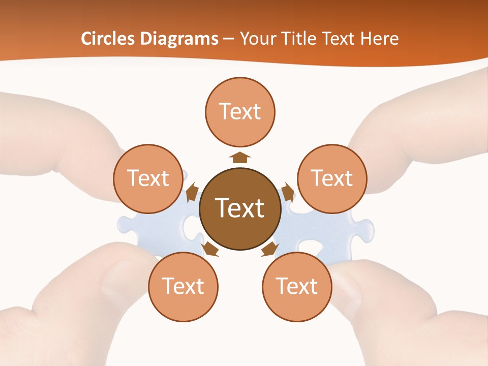 Hands And Puzzle, Isolated On White Background PowerPoint Template