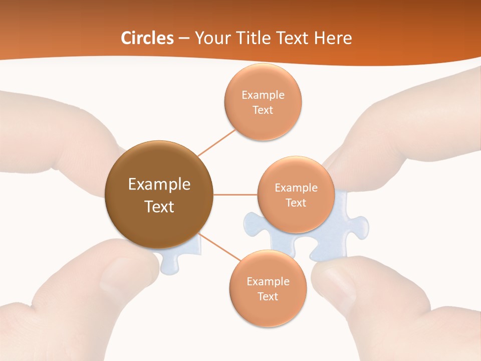 Hands And Puzzle, Isolated On White Background PowerPoint Template