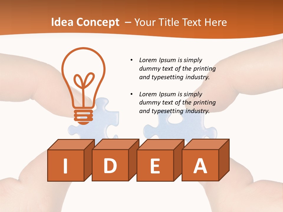 Hands And Puzzle, Isolated On White Background PowerPoint Template