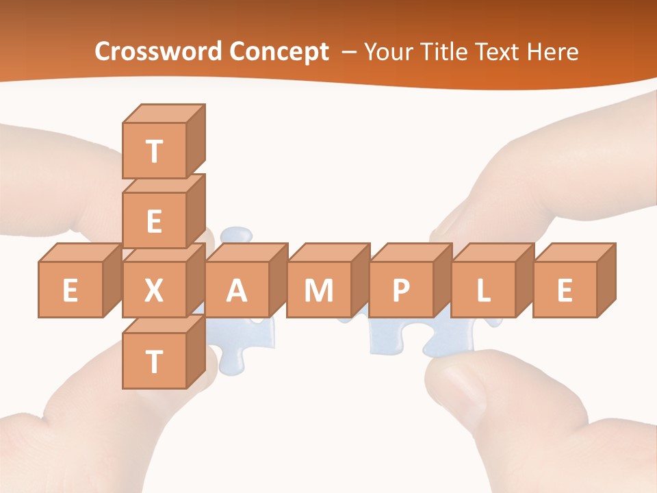 Hands And Puzzle, Isolated On White Background PowerPoint Template