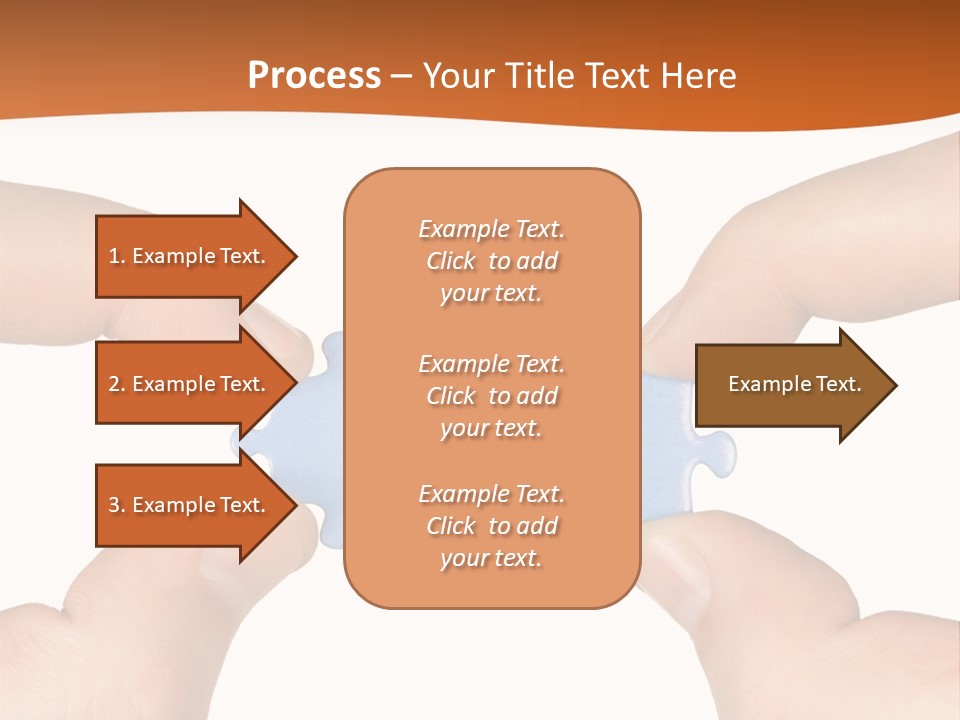 Hands And Puzzle, Isolated On White Background PowerPoint Template