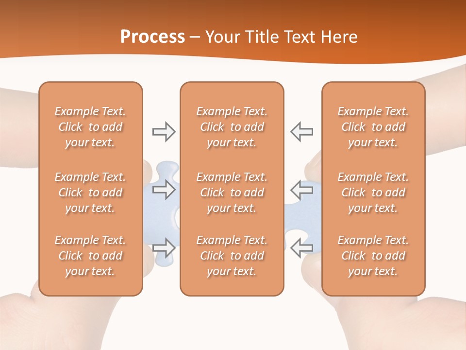 Hands And Puzzle, Isolated On White Background PowerPoint Template