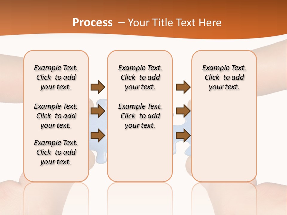 Hands And Puzzle, Isolated On White Background PowerPoint Template