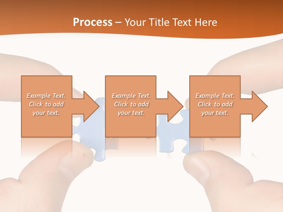 Hands And Puzzle, Isolated On White Background PowerPoint Template