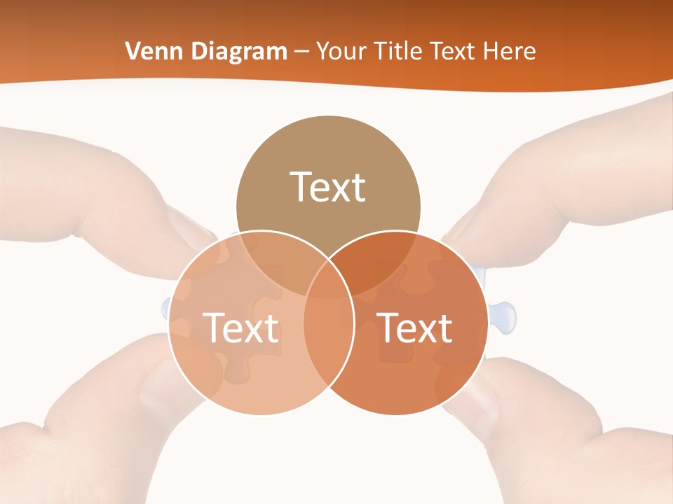 Hands And Puzzle, Isolated On White Background PowerPoint Template