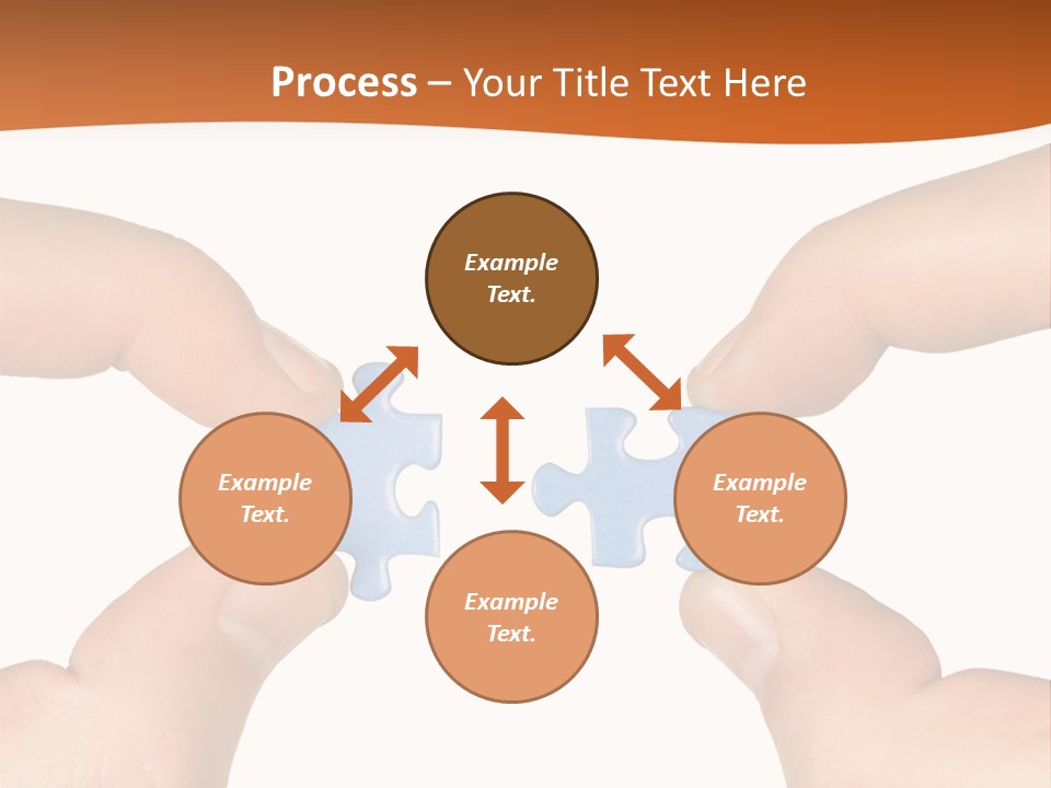 Hands And Puzzle, Isolated On White Background PowerPoint Template