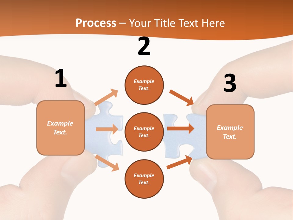 Hands And Puzzle, Isolated On White Background PowerPoint Template