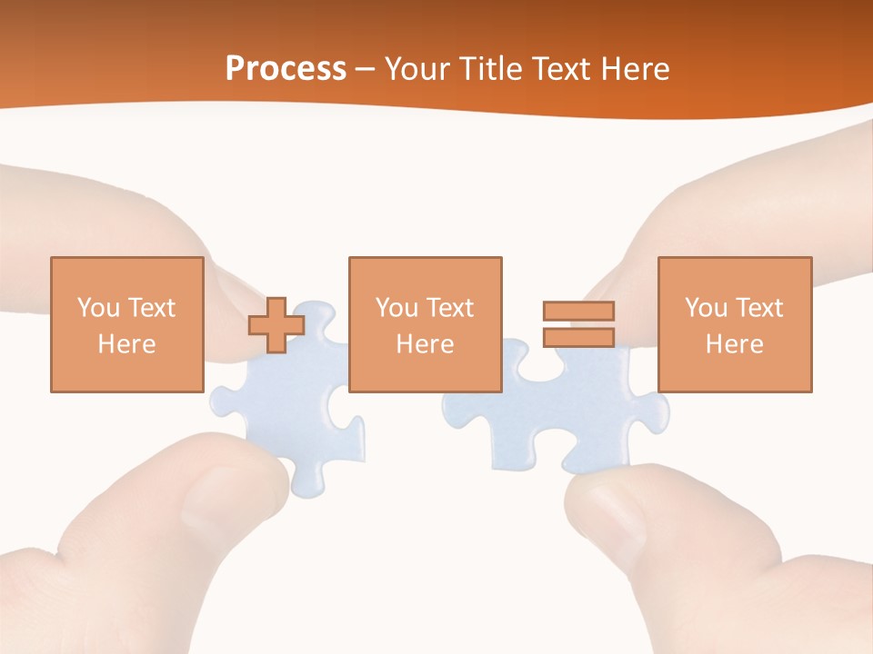 Hands And Puzzle, Isolated On White Background PowerPoint Template
