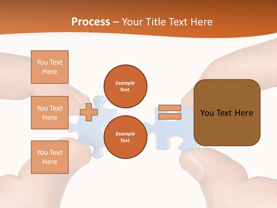 Hands And Puzzle, Isolated On White Background PowerPoint Template