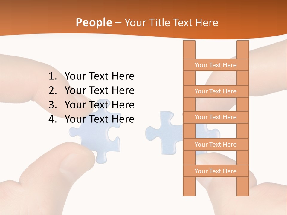 Hands And Puzzle, Isolated On White Background PowerPoint Template