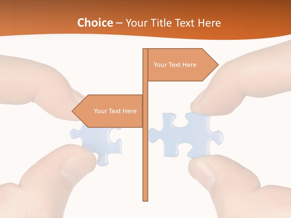 Hands And Puzzle, Isolated On White Background PowerPoint Template