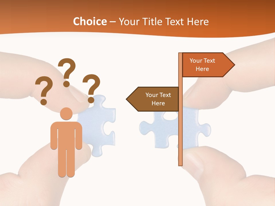 Hands And Puzzle, Isolated On White Background PowerPoint Template