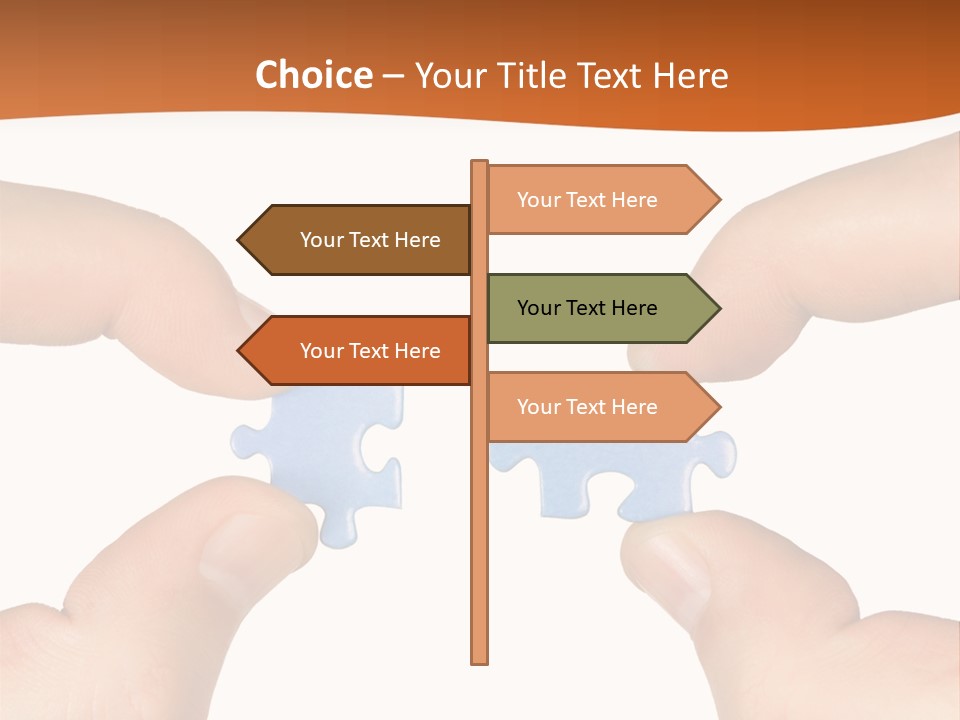 Hands And Puzzle, Isolated On White Background PowerPoint Template