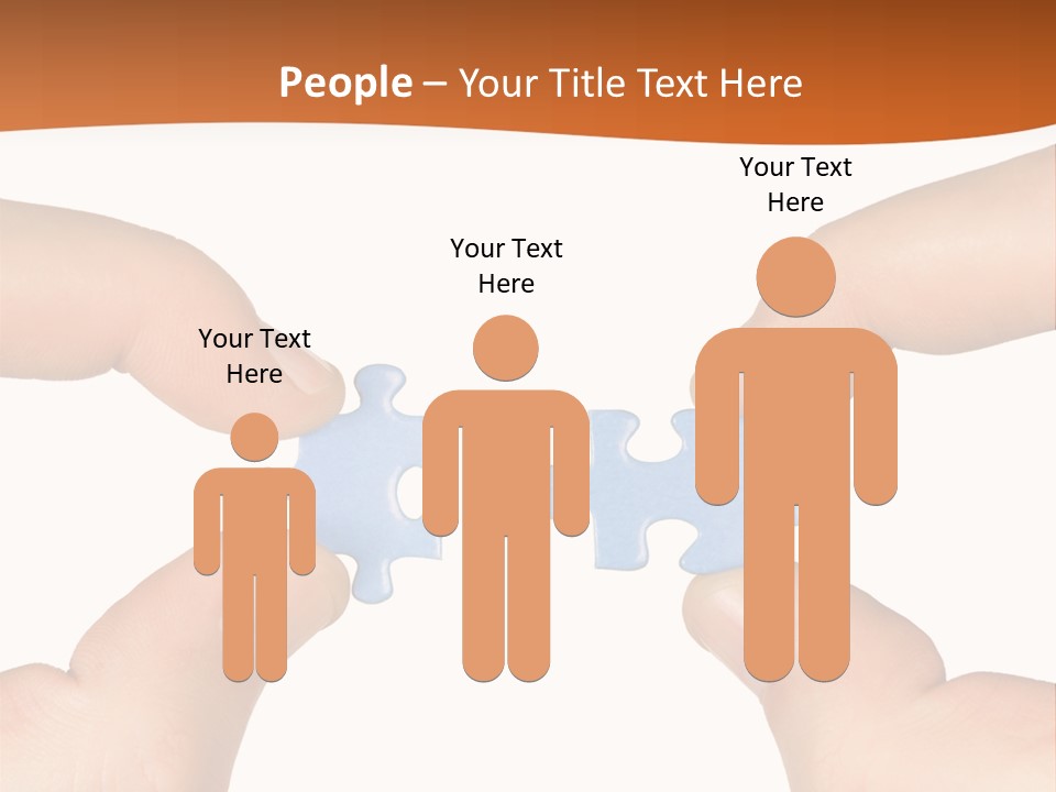 Hands And Puzzle, Isolated On White Background PowerPoint Template