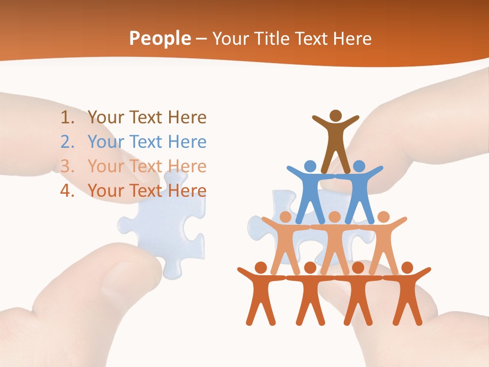 Hands And Puzzle, Isolated On White Background PowerPoint Template