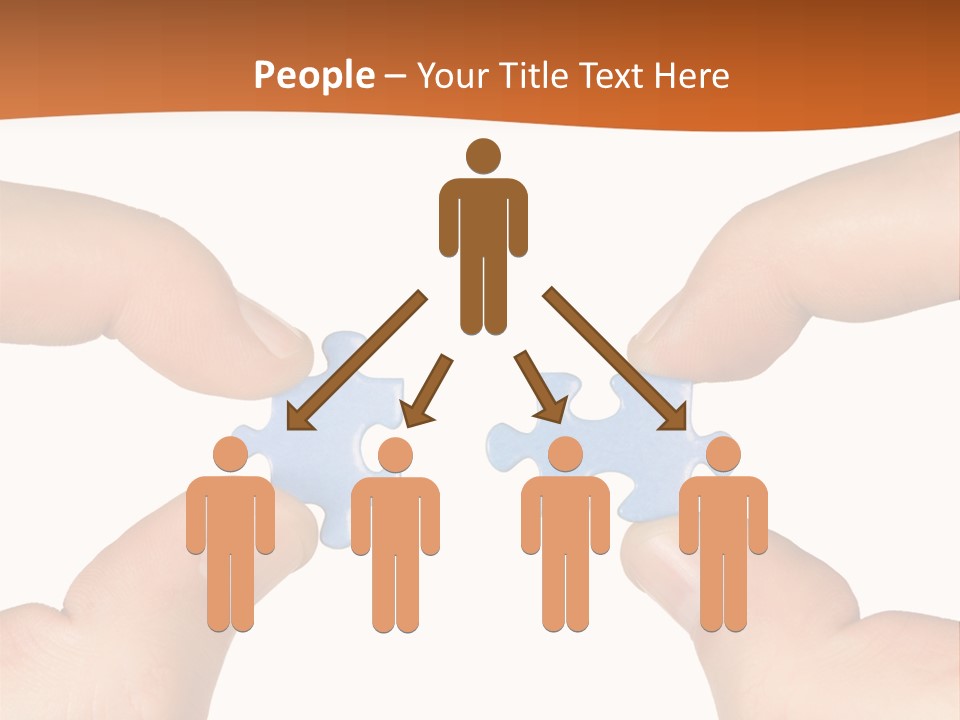 Hands And Puzzle, Isolated On White Background PowerPoint Template