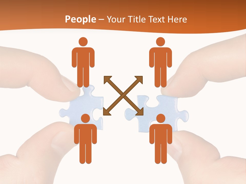 Hands And Puzzle, Isolated On White Background PowerPoint Template