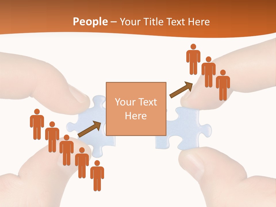 Hands And Puzzle, Isolated On White Background PowerPoint Template