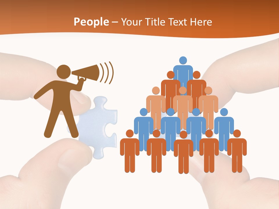 Hands And Puzzle, Isolated On White Background PowerPoint Template