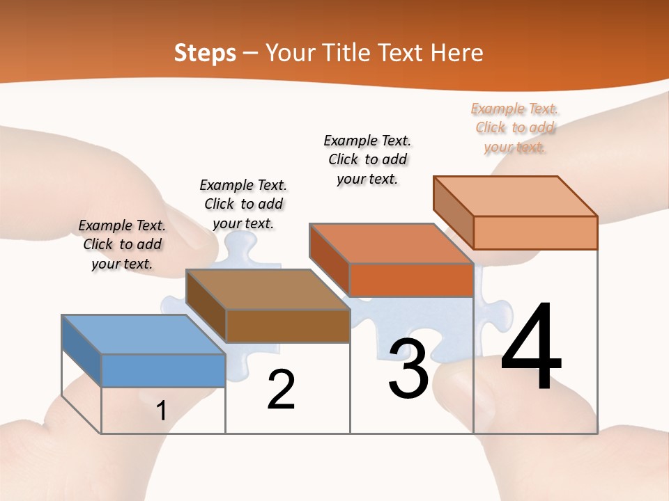 Hands And Puzzle, Isolated On White Background PowerPoint Template