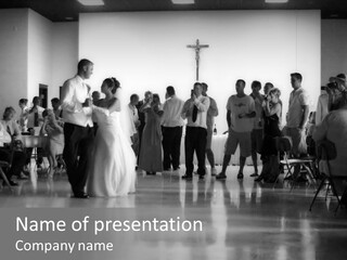 Bride And Groom Dancing PowerPoint Template