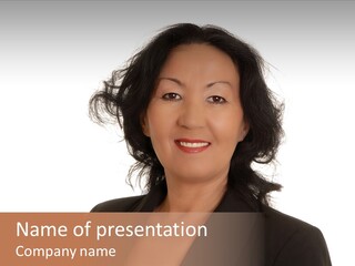 Portrait Of A Lovely Asian Business Woman PowerPoint Template