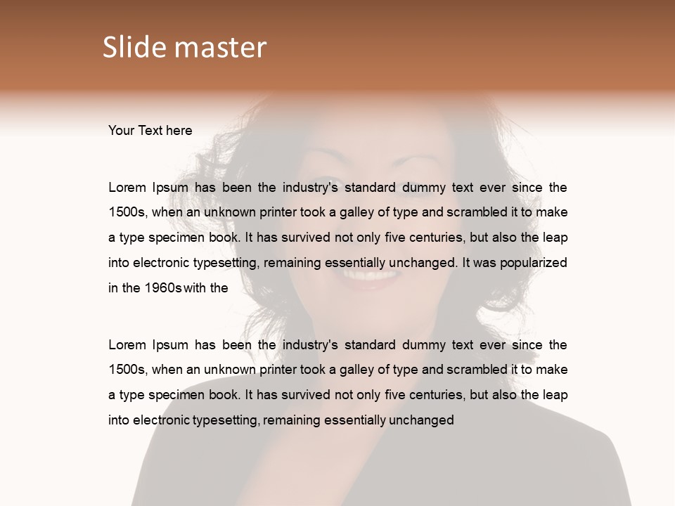 Portrait Of A Lovely Asian Business Woman PowerPoint Template