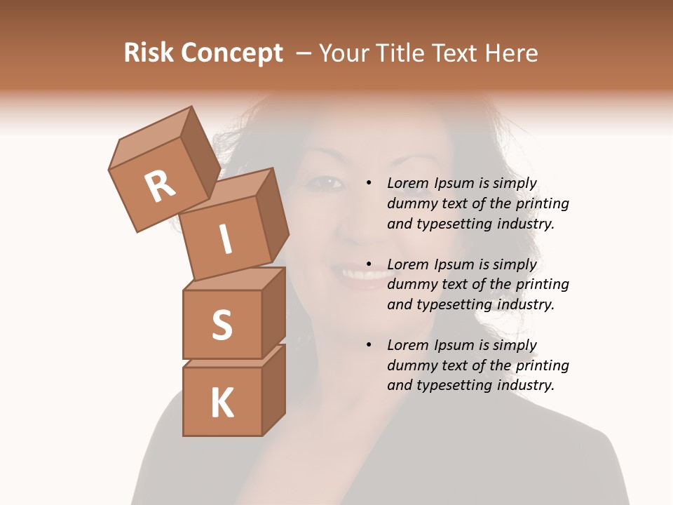 Portrait Of A Lovely Asian Business Woman PowerPoint Template