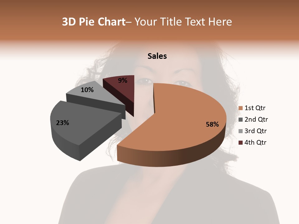 Portrait Of A Lovely Asian Business Woman PowerPoint Template