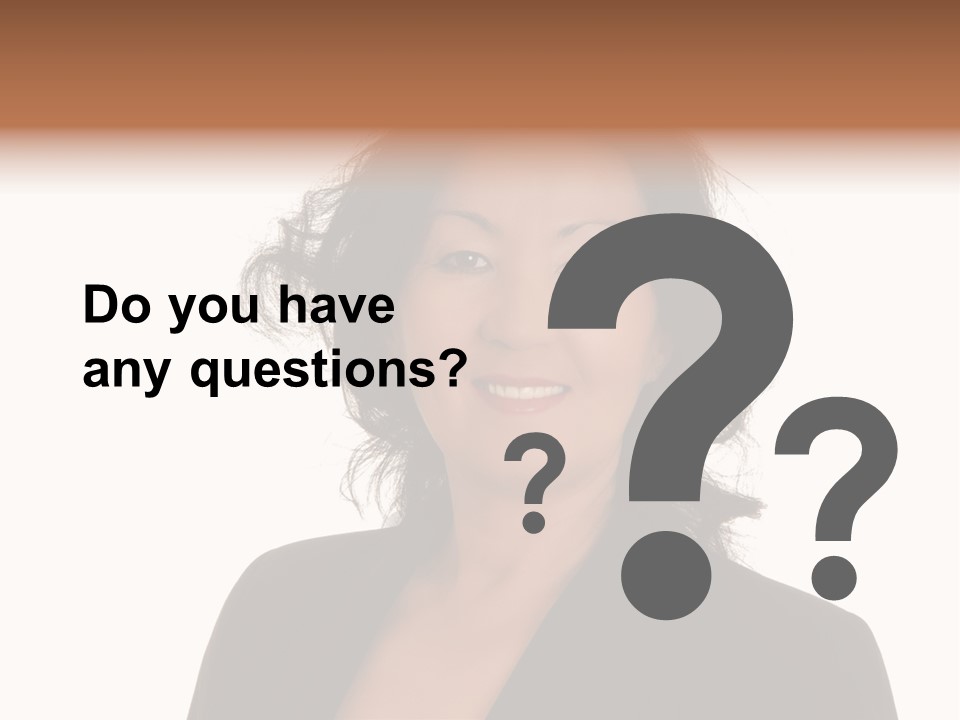 Portrait Of A Lovely Asian Business Woman PowerPoint Template