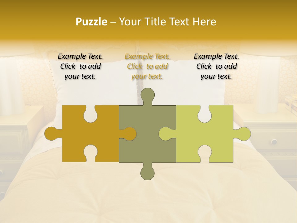 Showcase Interior, Pretty Yellow Coordinated Bedroom PowerPoint Template