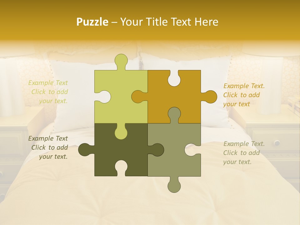 Showcase Interior, Pretty Yellow Coordinated Bedroom PowerPoint Template