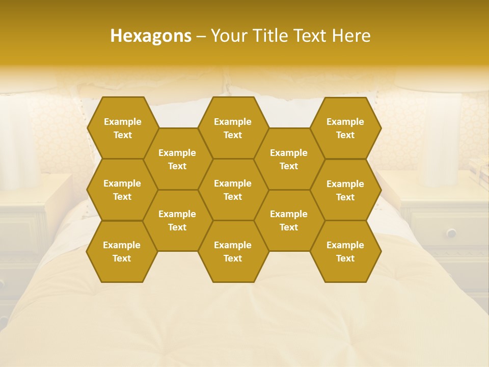 Showcase Interior, Pretty Yellow Coordinated Bedroom PowerPoint Template