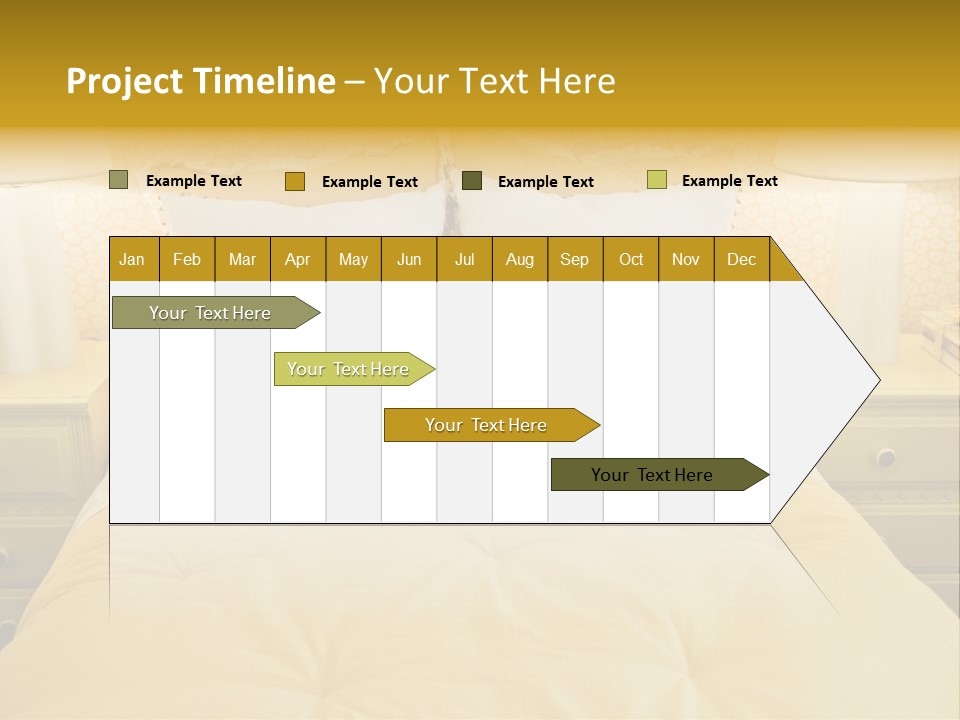 Showcase Interior, Pretty Yellow Coordinated Bedroom PowerPoint Template