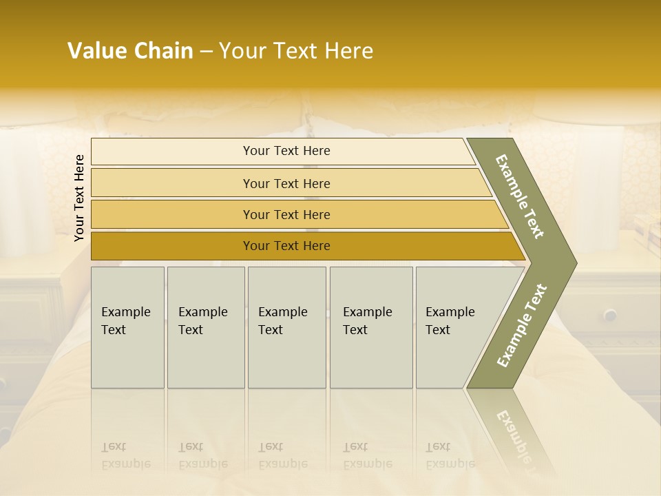 Showcase Interior, Pretty Yellow Coordinated Bedroom PowerPoint Template