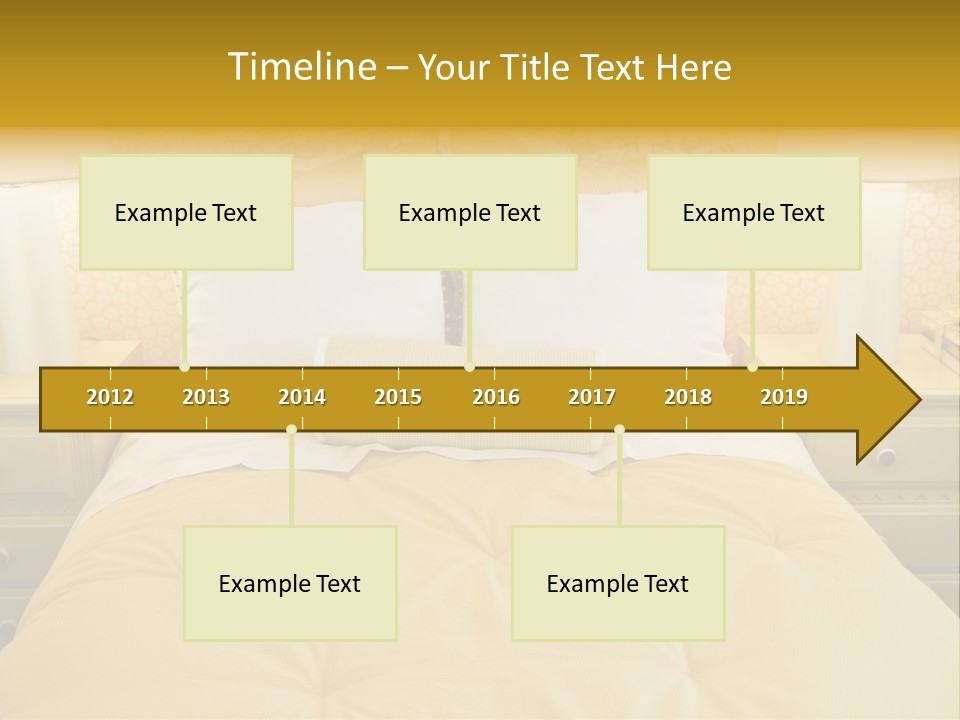 Showcase Interior, Pretty Yellow Coordinated Bedroom PowerPoint Template