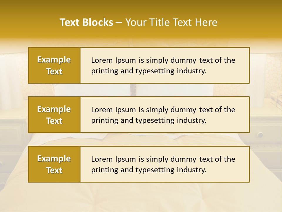 Showcase Interior, Pretty Yellow Coordinated Bedroom PowerPoint Template