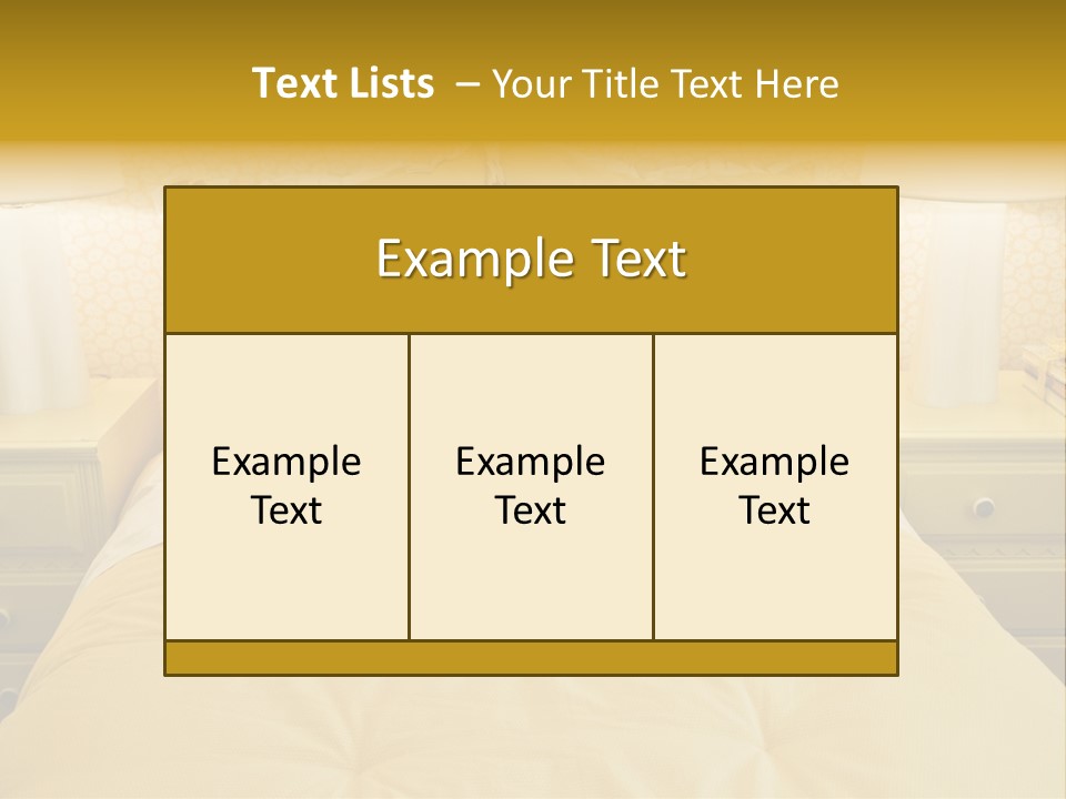Showcase Interior, Pretty Yellow Coordinated Bedroom PowerPoint Template