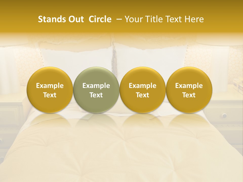 Showcase Interior, Pretty Yellow Coordinated Bedroom PowerPoint Template