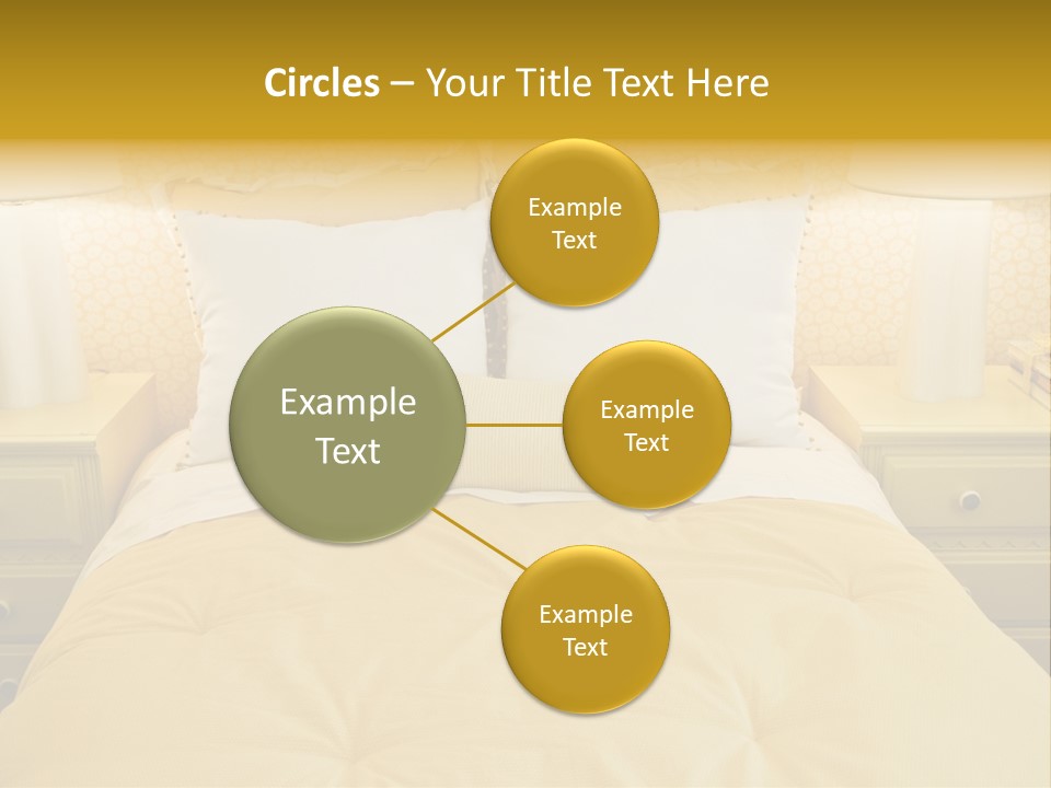 Showcase Interior, Pretty Yellow Coordinated Bedroom PowerPoint Template