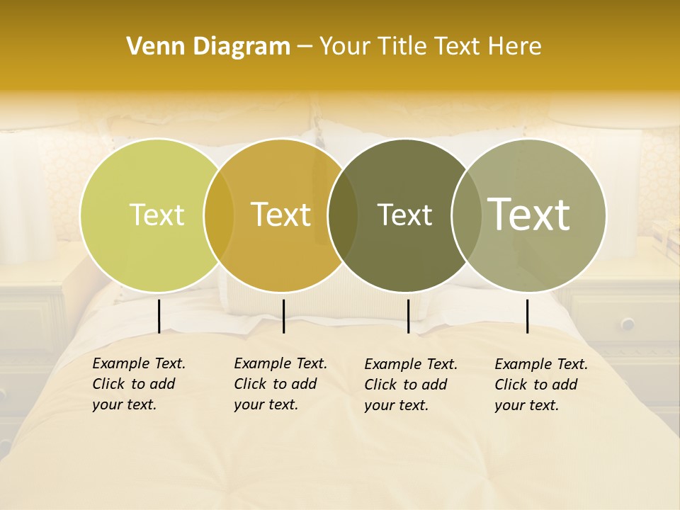 Showcase Interior, Pretty Yellow Coordinated Bedroom PowerPoint Template