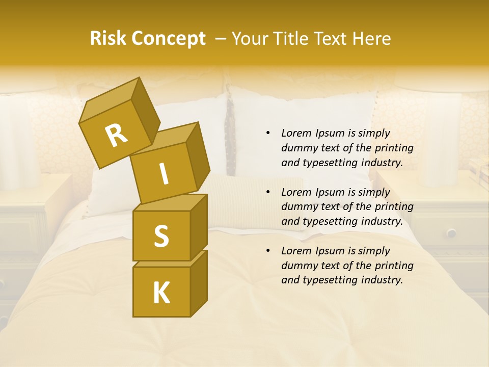 Showcase Interior, Pretty Yellow Coordinated Bedroom PowerPoint Template