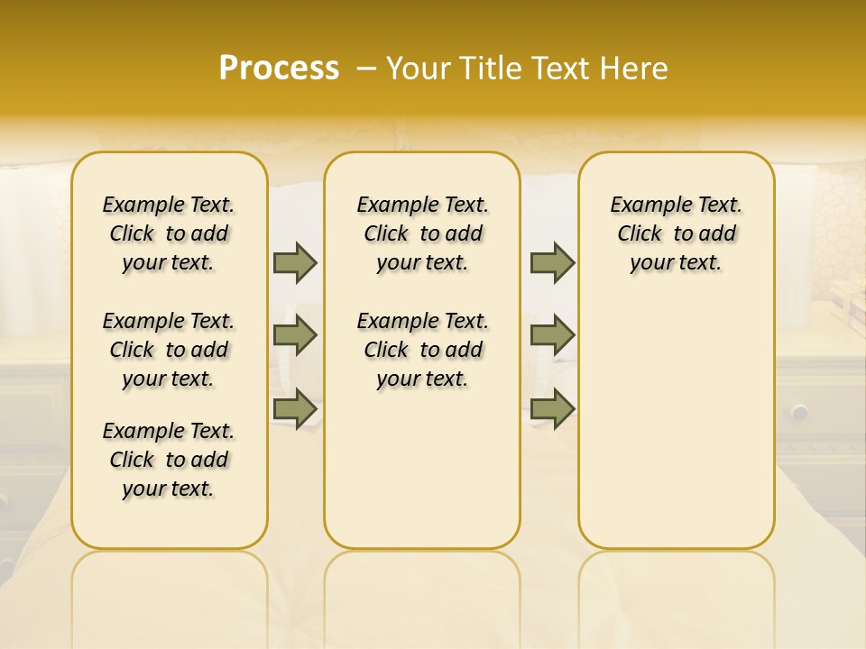 Showcase Interior, Pretty Yellow Coordinated Bedroom PowerPoint Template