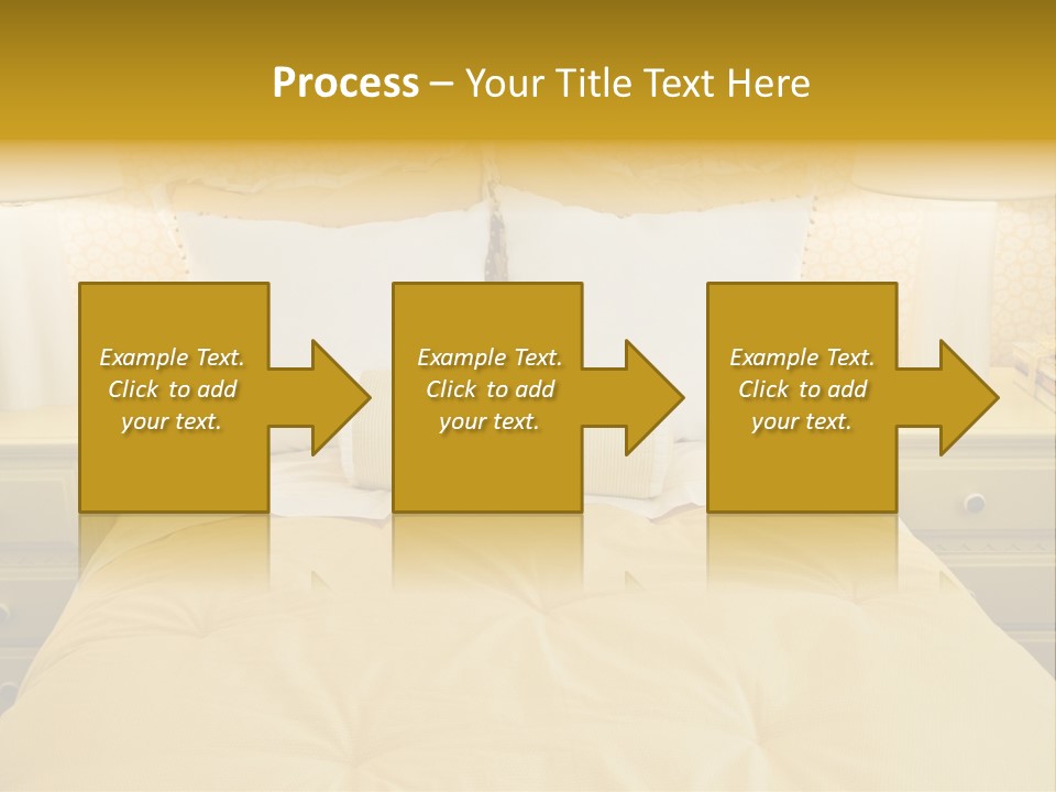 Showcase Interior, Pretty Yellow Coordinated Bedroom PowerPoint Template